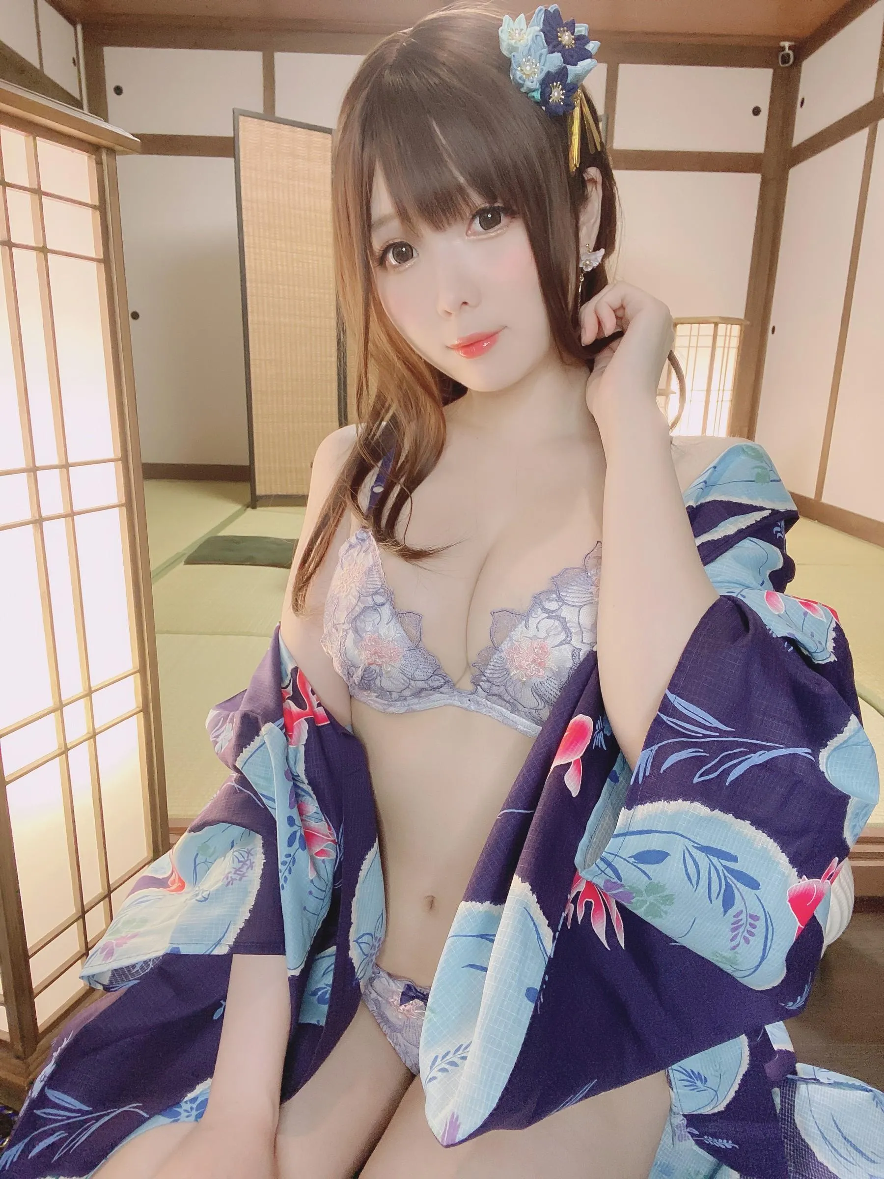 霜月shimo – NO.53 Fantia 2022年06月会员合集6期-2022-06-10 浴衣 [23P]插图3